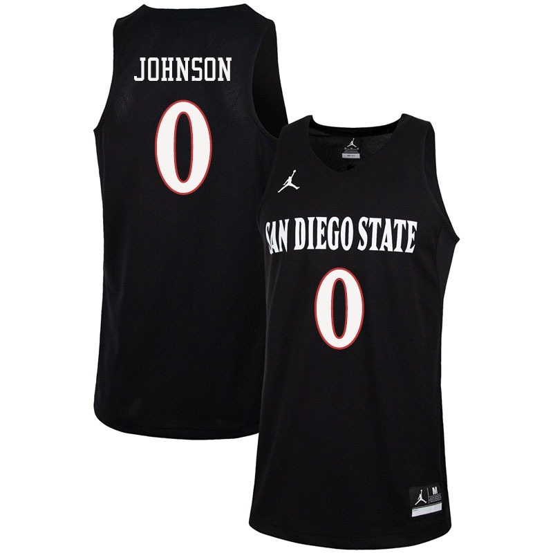 Jordan Brand Men #0 Keshad Johnson San Diego State Aztecs College Basketball Jerseys Sale-Black